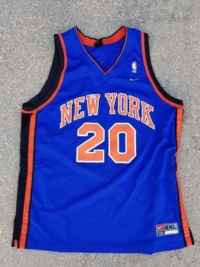 Nike New York Knicks #20 Basketball Jersey - Blue & Orange
